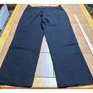Tommy Bahama Pants Men‎ 34 X 32 Black Chino Flat Front Cotton Tencel Trousers